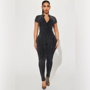 Perfect Vibe Short Sleeve Jumpsuit - Black